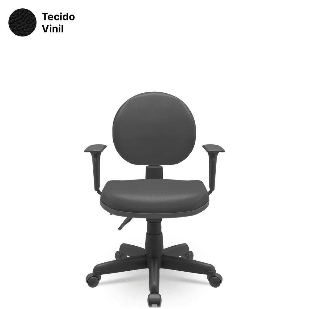 Imagem 2 de 4 do produto Cadeira Executiva Operativa Plus Lisa Plaxmetal Nr17 Back System, Couro Ecológico, Preto
