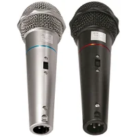 Microfone Duplo com Fio Csr-505, 3m, 1 Preto E 1 Prata
