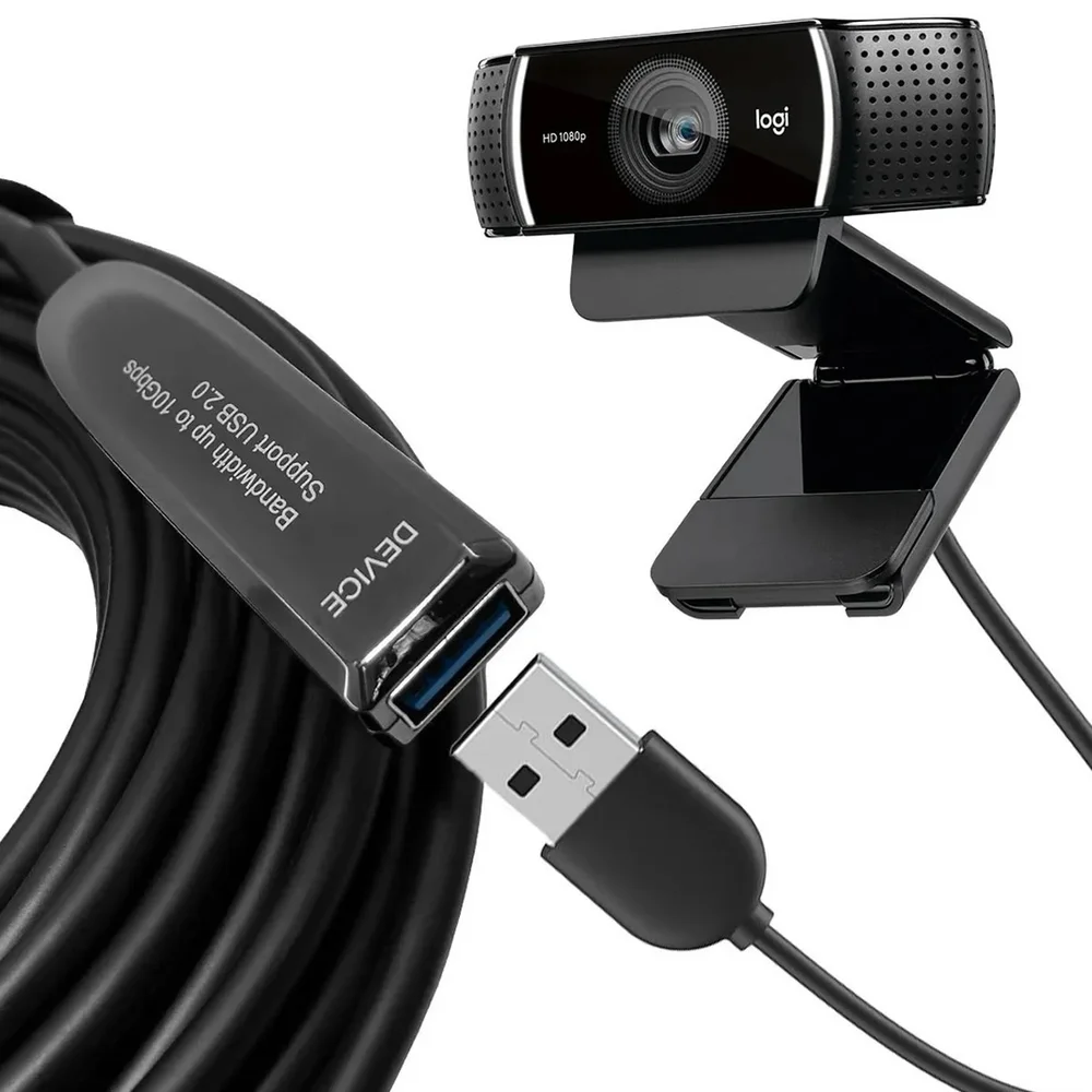 Imagem 2 de 5 do produto Extensor Usb 3.0 Ativo, Macho X Fêmea, Fibra Óptica ( 50 Metros )