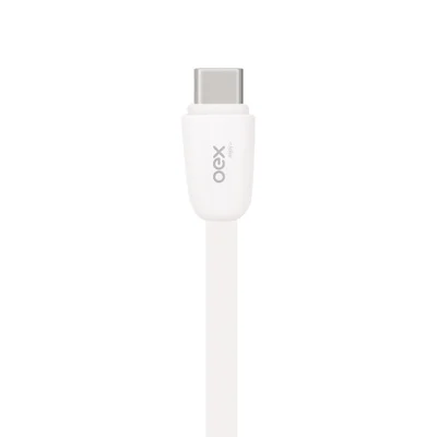 Cabo Oex Type C Para Type C 30W, 1 Metro, Flat, Branco - Ce207