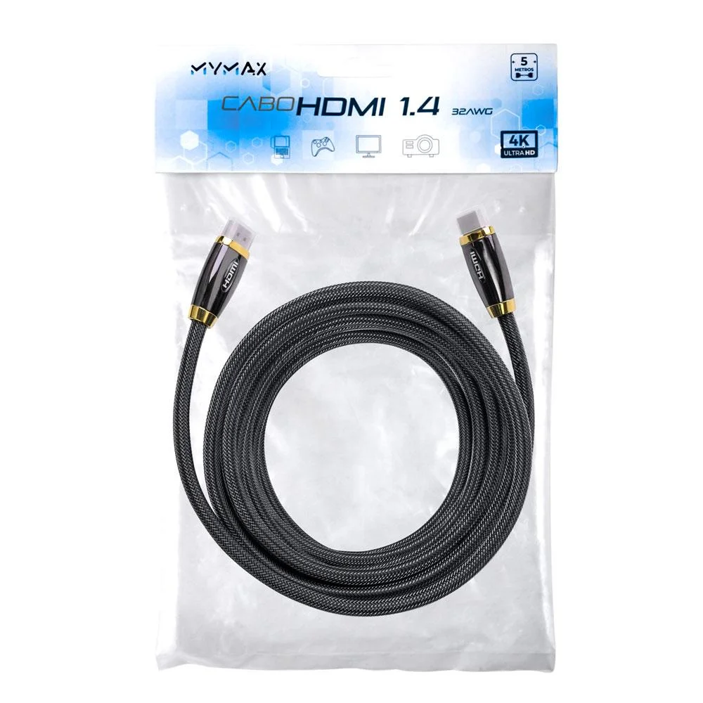 Imagem 4 de 5 do produto Cabo De Video HDMI Mymax 1.4v 5 Metros 32awg Od 7.3