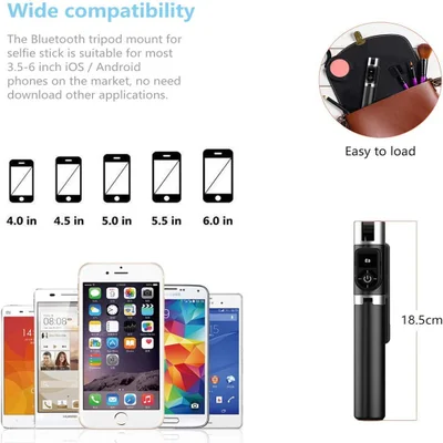 Suporte Telescópico Integrado Para Celular, Sem Fio Dobrável — foto 3