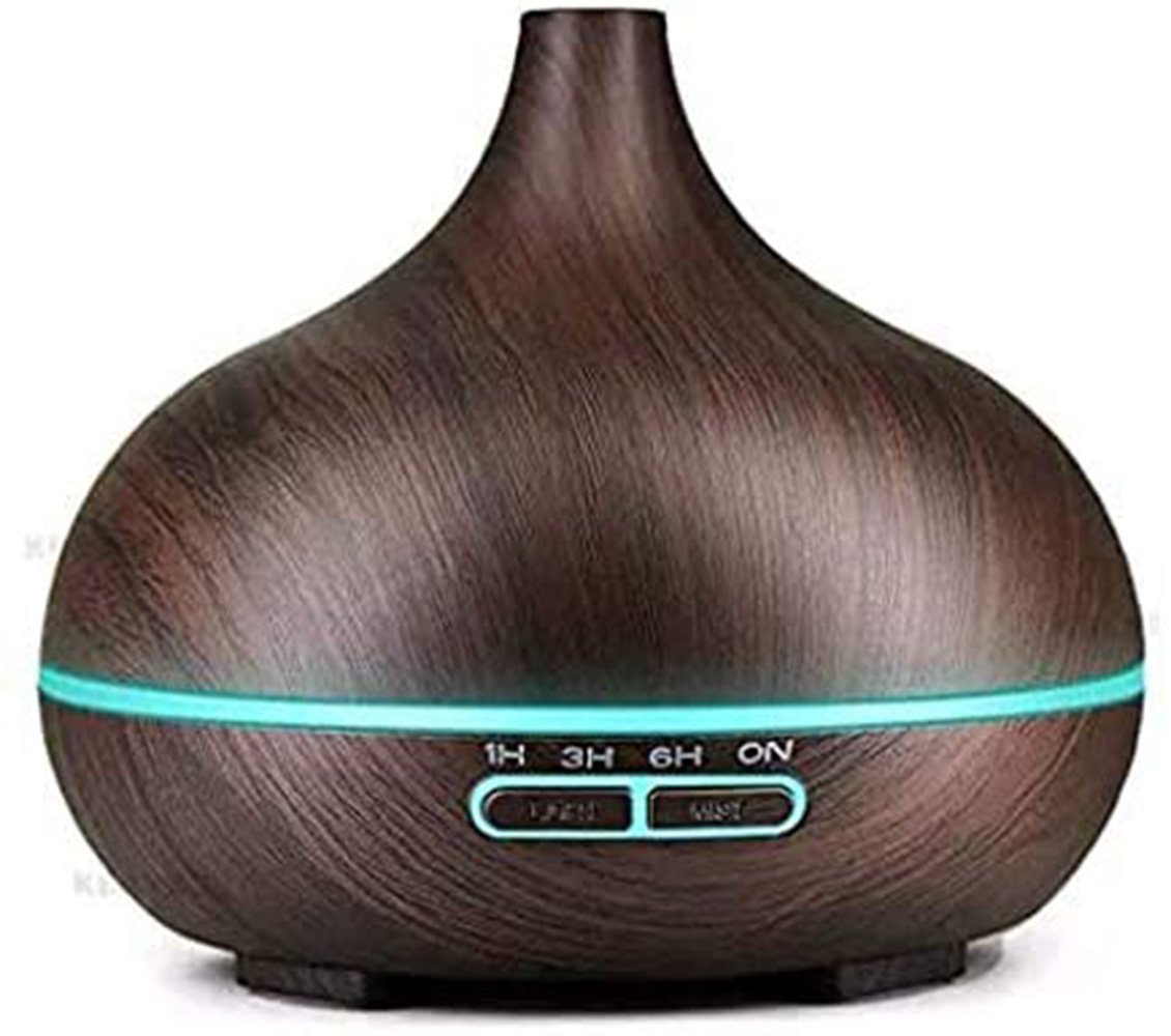 Umidificador De Ar Luatek, Difusor Aromatisador, Portátil, Cor Madeira Escura