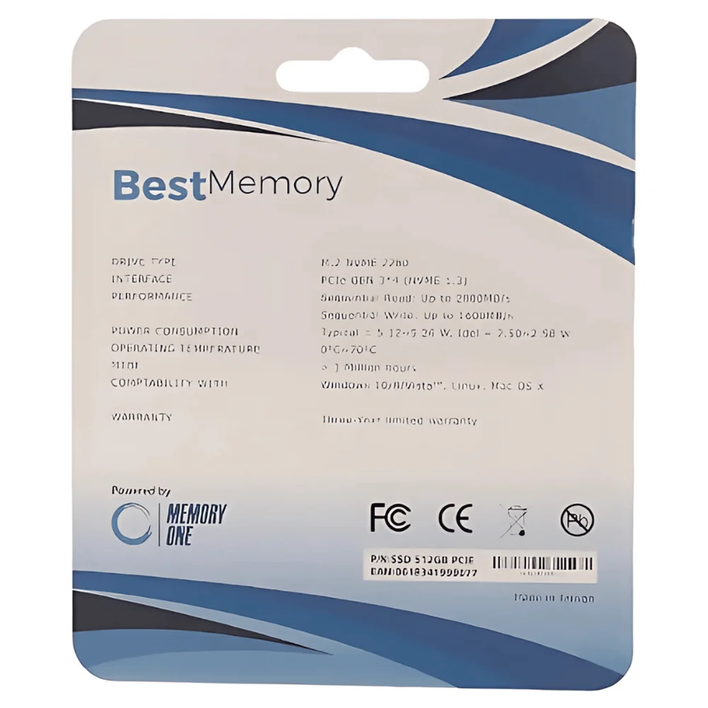 Imagem 5 de 5 do produto SSD M.2 Best Memory 512GB, Leitura 2200MB/s Gravação: 1450MB/s