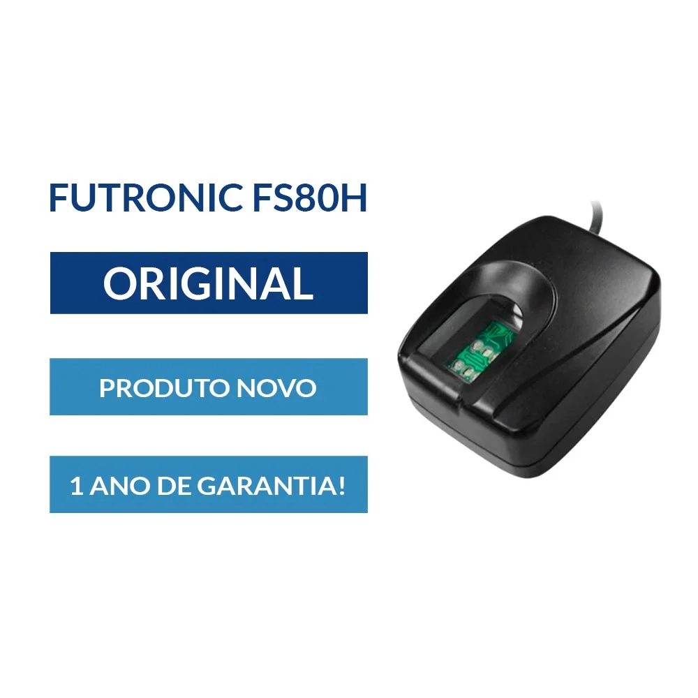 Imagem 2 de 5 do produto Leitor Biométrico  Futronic Fs80h, USB, 500 DPI, Preto