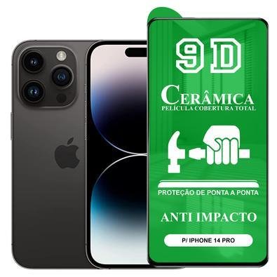 Película Chroma Tech 9D Nano Gel, Cerâmica, P/ Iphone 14 Pro, Anti Impacto, Flexível, Transparente