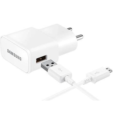 Carregador Fast Charge Samsung V8 Galaxy S1 S2 S3 S4 S5 S6 S7, Branco