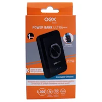 Carregador Portátil Power Bank Oex Enjoy Ultra, 5000mah, USB, Type C e Wireless, Preto - Pb307