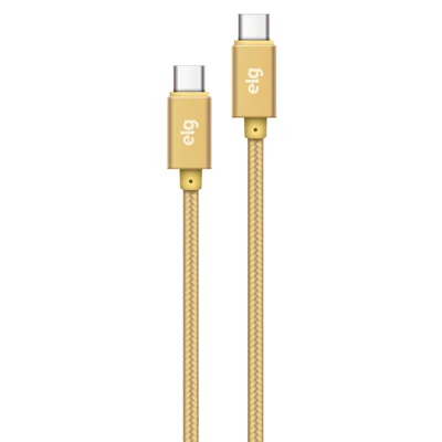 Cabo Usb Tipo-c Para Usb Tipo-c, Carga Rápida 15w 3a, 1 Metro, Dourado, Tc2tcbg, Elg