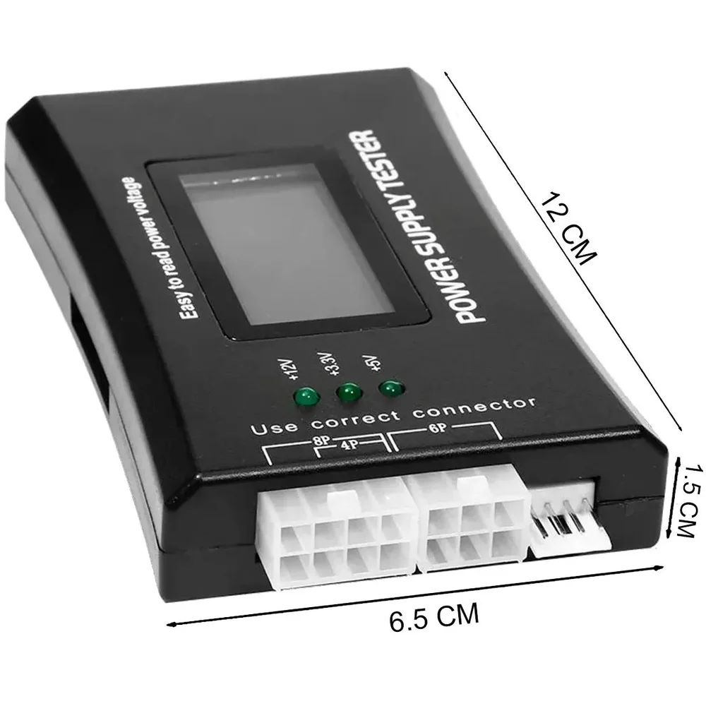 Testador De Fonte De Alimentação Dex At-01, Digital LCD, 20 E 24 Pinos, ATX