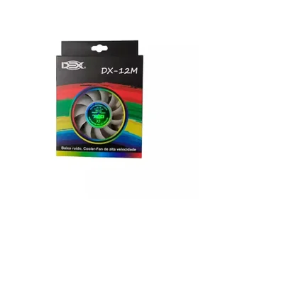 Cooler 120mm Gamer Led RGB 20 Leds Conecta Fonte Dex Dx-12m