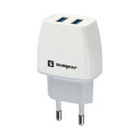 Carregador Tomada Sumexr Universal 2 Portas USB, Rápido, 5V, 3.1a - Branco