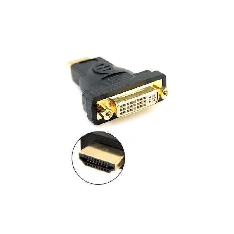 Imagem 4 de 4 do produto Adaptador Conector HDMI, Macho X Dvi-d Fêmea 24+5 - Dourado