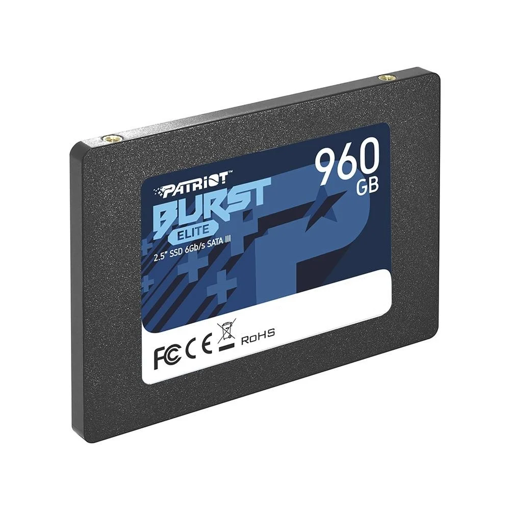Imagem 3 de 5 do produto SSD Patriot Burst Elite, 960GB, Sata3 2.5, 7mm, Leitura: 450 MB/s + Gravação: 320MB/s - Pbe960gs25SSDr