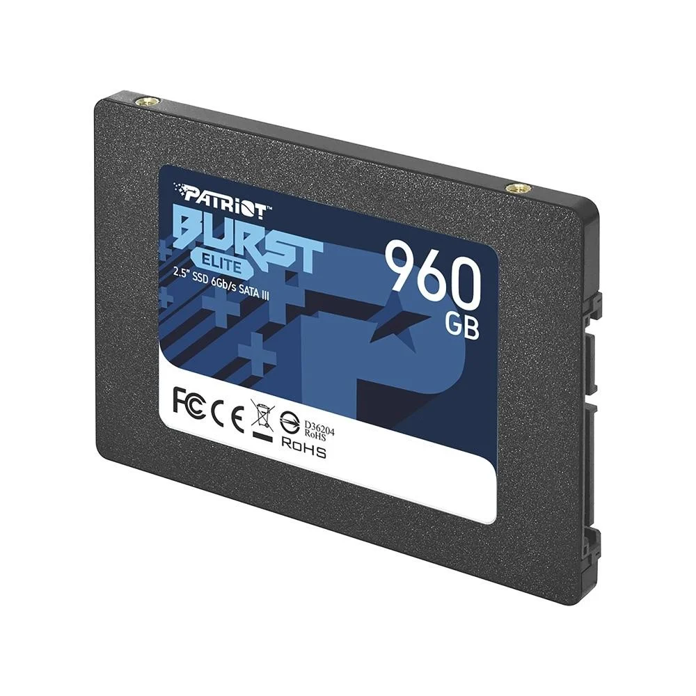 Imagem 5 de 5 do produto SSD Patriot Burst Elite, 960GB, Sata3 2.5, 7mm, Leitura: 450 MB/s + Gravação: 320MB/s - Pbe960gs25SSDr