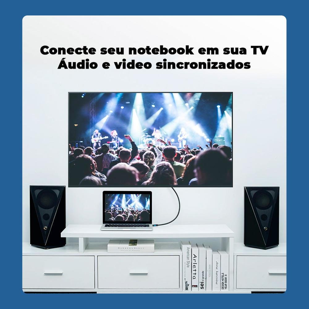 Imagem 2 de 5 do produto Cabo HDMI 2.0 Vention Reforçado, 75cm, Preto - aaobe