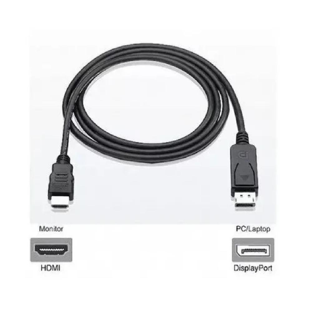 Imagem 2 de 2 do produto Cabo Displayport Para Hdmi Blindado (dp Macho X Hdmi Macho) 1,8 Mt