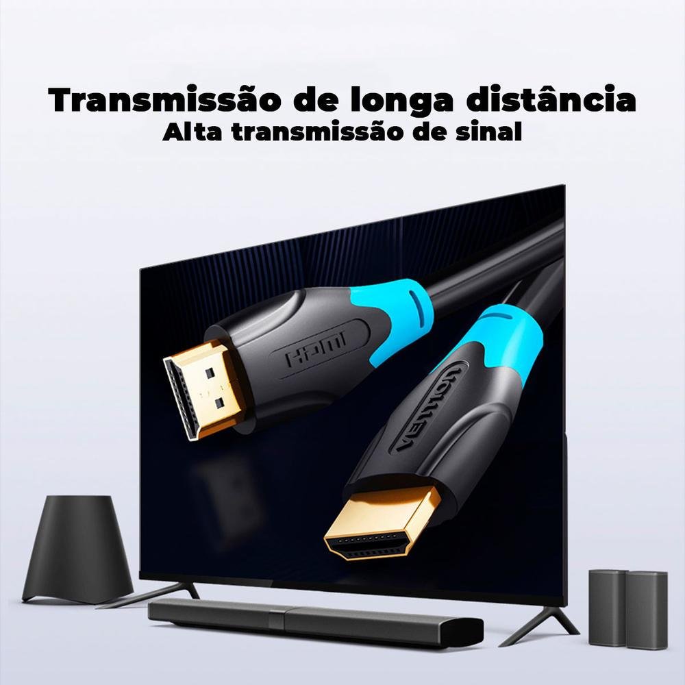 Imagem 3 de 5 do produto Cabo HDMI 2.0 Vention Premium, 2 Metros, Preto -  aacbh