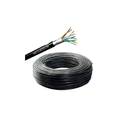 Cabo De Rede Megatron Blindado Cat5e 4px24awg, Bobina 100mts, Preto