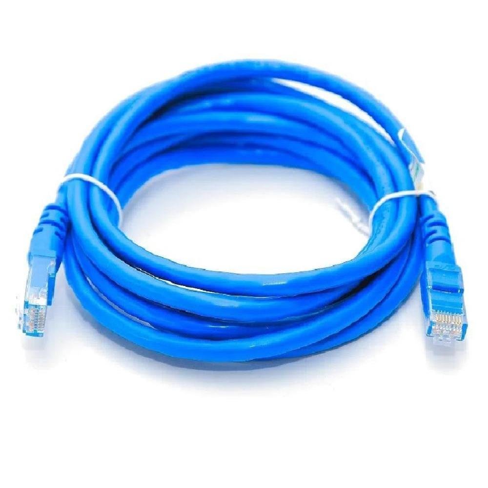 Imagem 2 de 2 do produto Cabo De Rede Patch Cord Ethernet Lan Rj45 Cat 6 Utp Azul 5 Metros