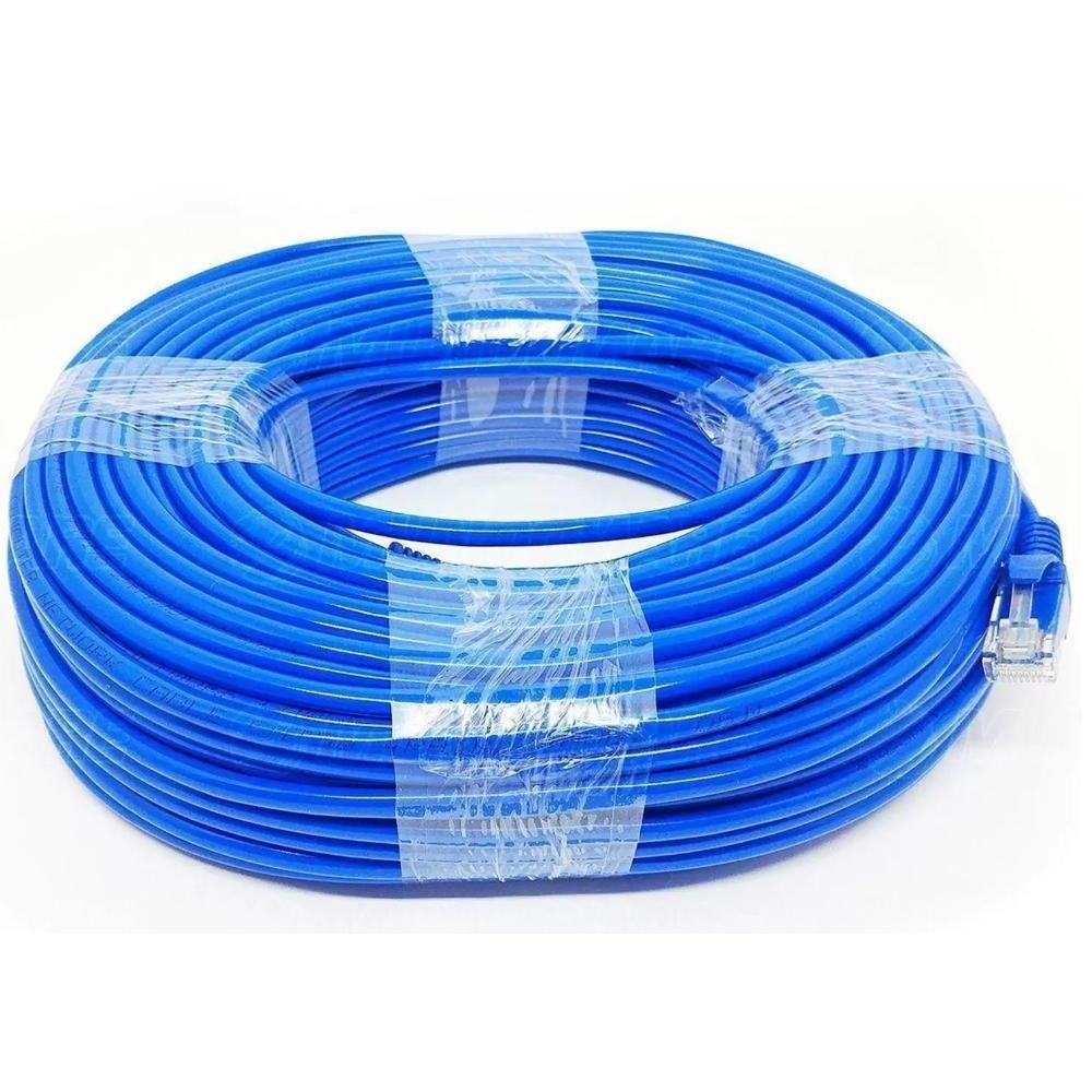Imagem 2 de 3 do produto Cabo De Rede Patch Cord, Cat 5e, 50mt, Azul - Exbom - Cbx-n5c500