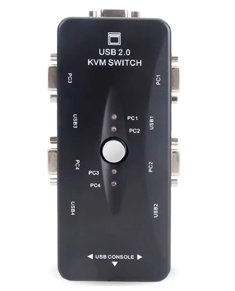 Chaveador Kvm Dex Switch 4x1 USBVGA 4 Portas
