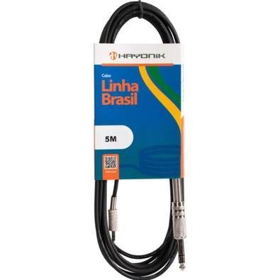 Cabo De Áudio Linha Brasil P2 Estéreo X P10 Estéreo 1,8m Preto Hayonik