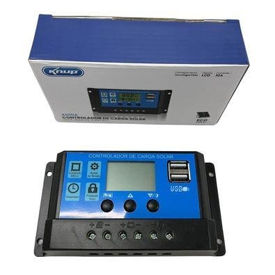 Controlador De Carga de Painel Solar Knup Ad10a, 10a, Regulador, 12vou, 24v