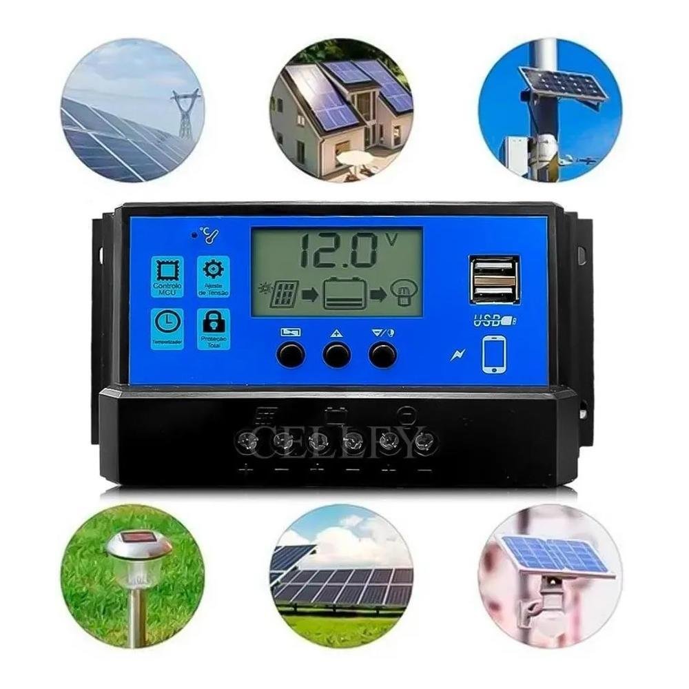 Imagem 3 de 5 do produto Controlador De Carga de Painel Solar Knup Ad10a, 10a, Regulador, 12vou, 24v