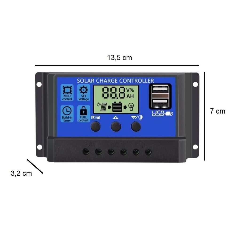 Imagem 4 de 5 do produto Controlador De Carga de Painel Solar Knup Ad10a, 10a, Regulador, 12vou, 24v