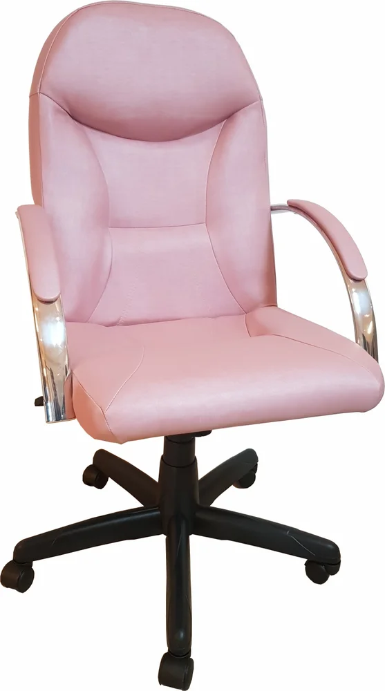 Imagem 1 de 3 do produto Cadeira Ergodecor Giratória Escritório Day Presidente Rosê Gold Relax Base Preta C/ Rodizio, 100% Nacional