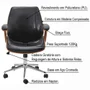 Kit 02 Cadeiras Gran Belo De Escritório Diretor Giratória Com Regulagem De Altura Akon Pu Sintético Preto