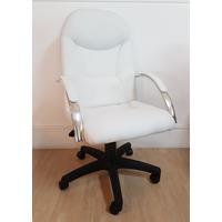 Cadeira Giratória Ergodecor Escritório Day Presidente suporta até 130kg Branca Relax Base Preta C/ Rodizio, 100% Nacional