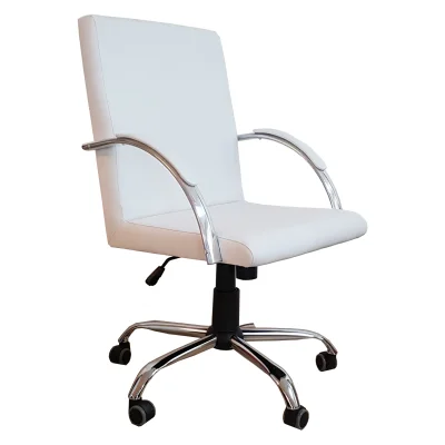 Cadeira Giratória Ergodecor Escritório Work Branca Relax Base Cromada C/ Rodizio, 100% nacional