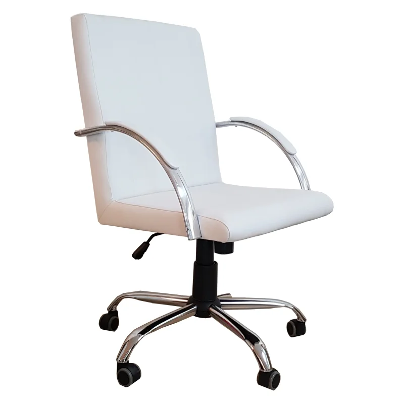 Cadeira Giratória Ergodecor Escritório Work Branca Relax Base Cromada C/ Rodizio, 100% nacional Cadeira Giratória Ergodecor Escritório Work Branca Relax Base Cromada C/ Rodizio, 100% nacional