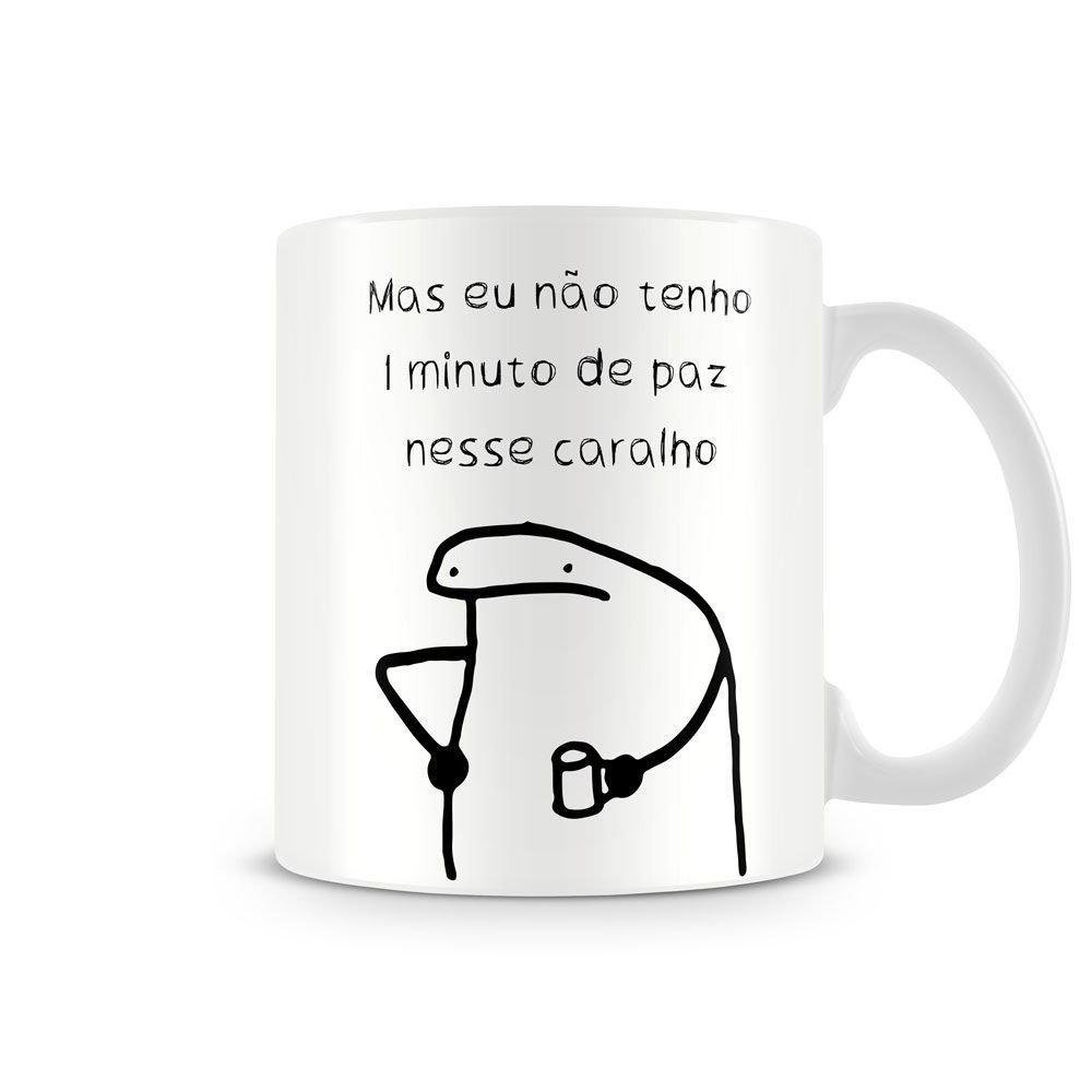 Caneca meme boneco palito flork mãe não tem um minuto de paz