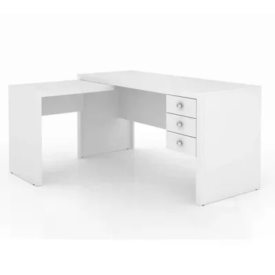 Escrivaninha Tecno Mobili Me4106,03 Gavetas Reversível, Branco