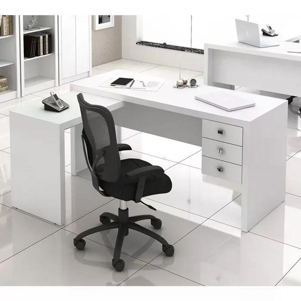 Imagem 5 de 5 do produto Escrivaninha Tecno Mobili Me4106,03 Gavetas Reversível, Branco