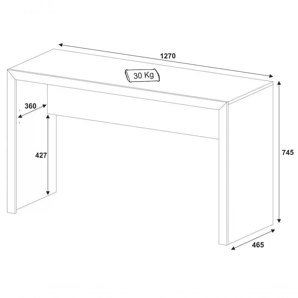 Imagem 4 de 5 do produto Mesa Escrivaninha Tecno Mobili, Me4135, Para Escritorio, Branco