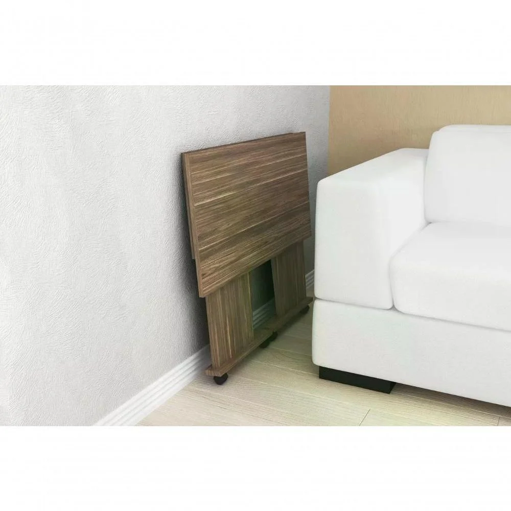 Imagem 3 de 5 do produto Mesa Multiuso Dobravel Para Notebook Me4117 Nogal Nogal