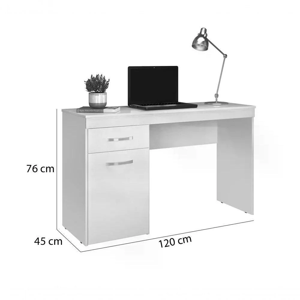 Imagem 2 de 5 do produto Escrivaninha 01 Gaveta Vitoria 29100 Branco Demobile Branco