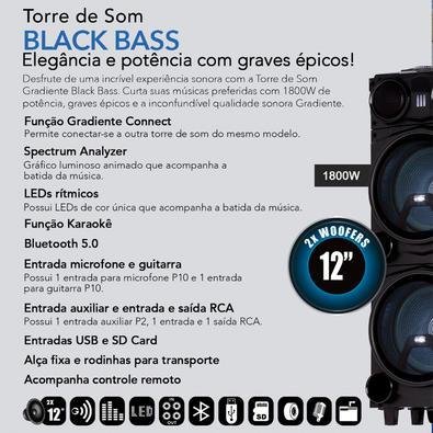 Torre de Som Black Bass 10 GDB10M - Loja Oficial GRADIENTE