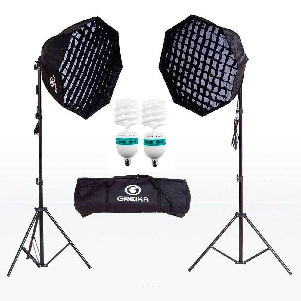 Kit De Iluminação Greika Ágata Iii Octagonal, 60cm, Com Luz Contínua, 150w, 220v