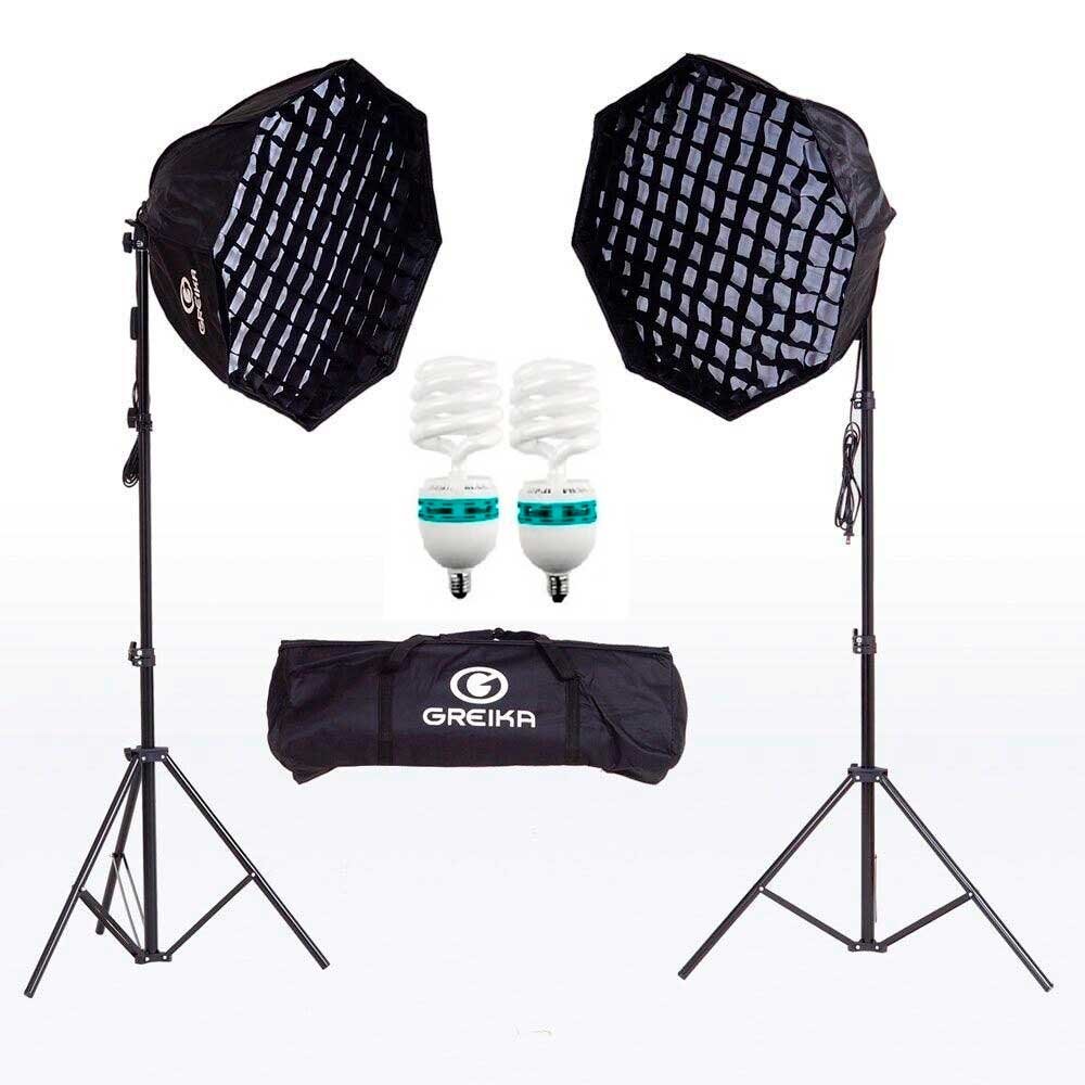 Kit De Iluminação Greika Ágata Iii Octagonal, 60cm, Com Luz Contínua, 150w, 220v