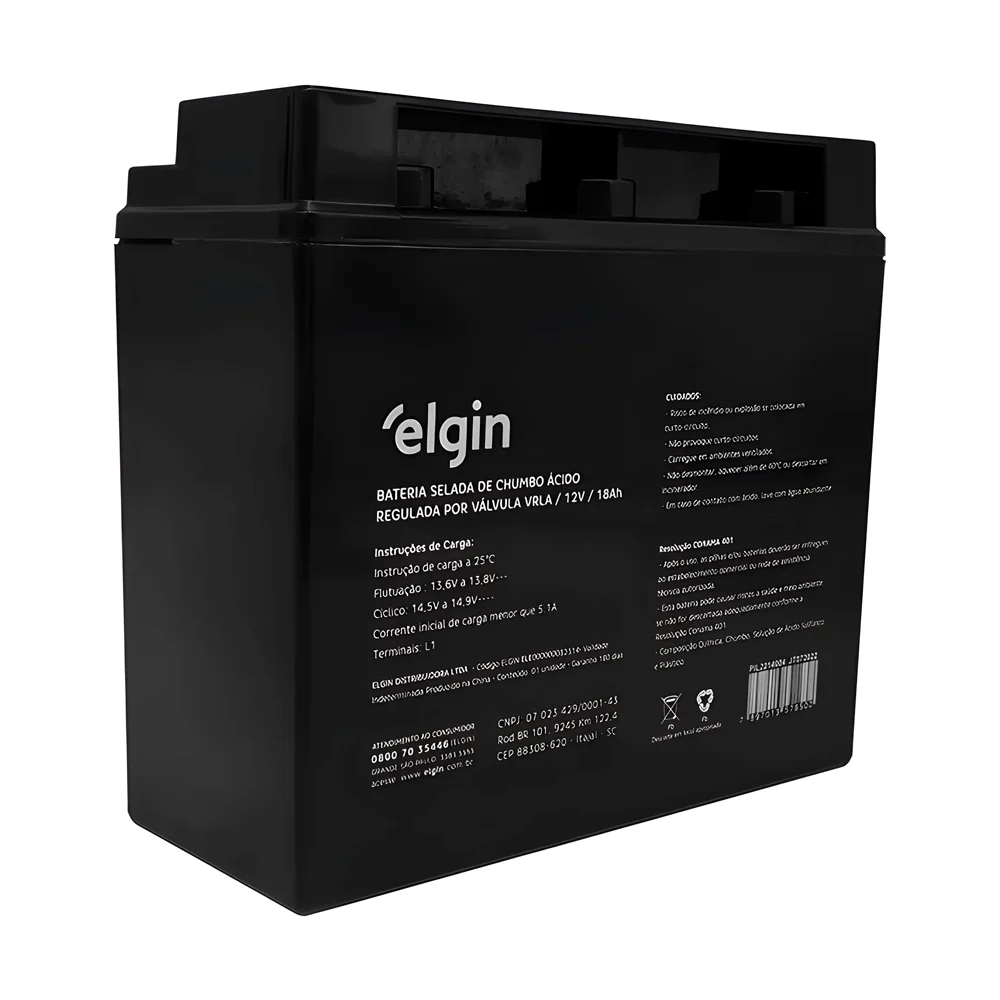 Bateria Selada Elgin, P/ Nobreak, Vrla, 12v 18ah - 82314