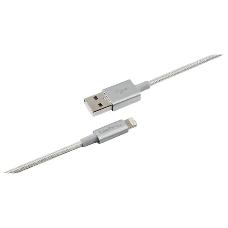 Imagem 3 de 5 do produto Cabo USB Lightning, Intelbras Eual15nb, 1.5m, Nylon, Branco