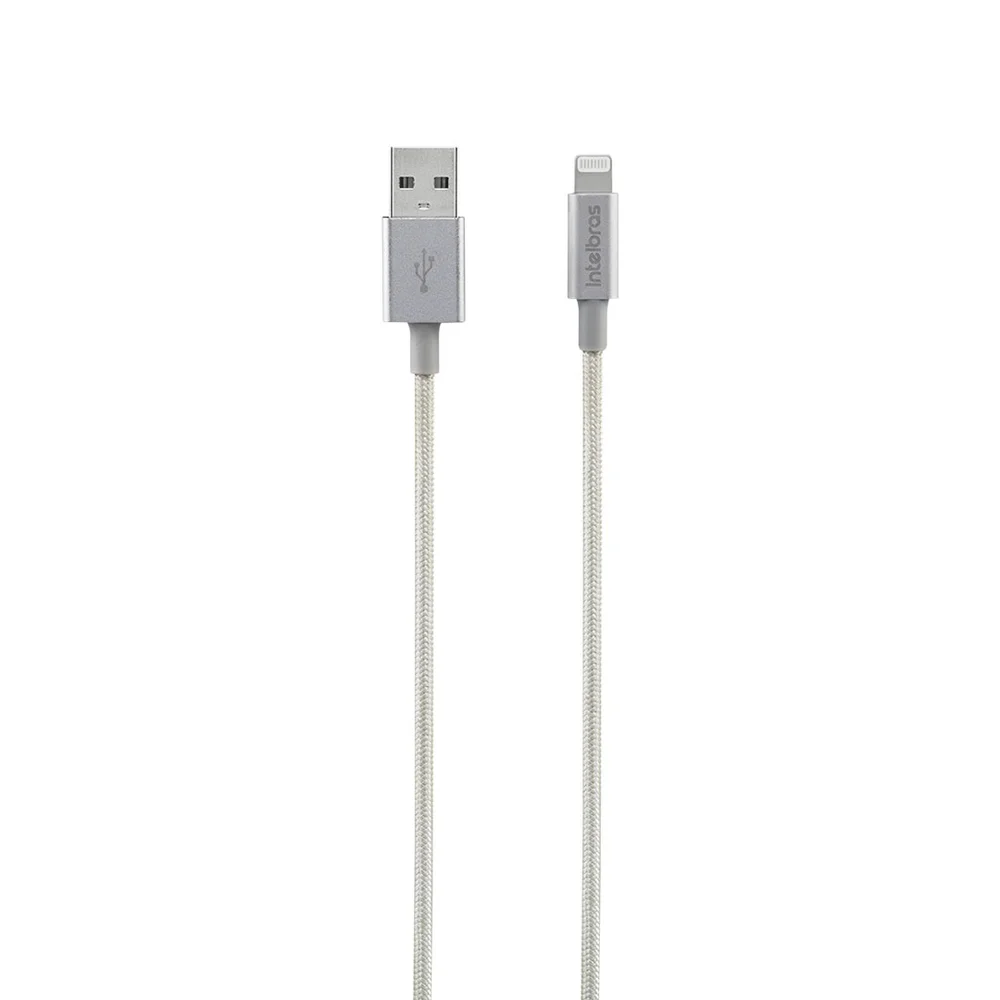 Imagem 4 de 5 do produto Cabo USB Lightning, Intelbras Eual15nb, 1.5m, Nylon, Branco