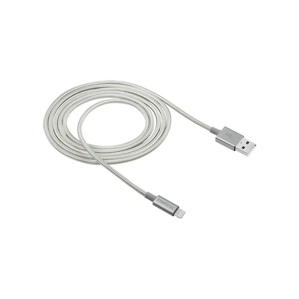 Imagem 5 de 5 do produto Cabo USB Lightning, Intelbras Eual15nb, 1.5m, Nylon, Branco