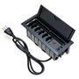 Caixa De Tomada, 7 Blocos, Embutir 5 Tomadas, 10a 2, USB 9.0a - Preto