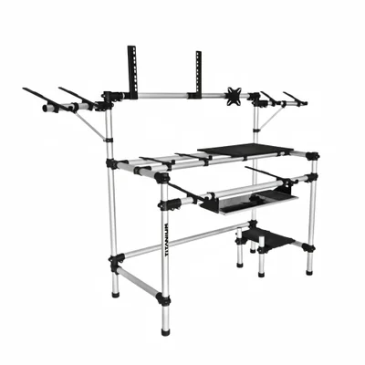 Rack Para Studio Titanium Rs120 Suporte Para Teclado, Mixer, Notebook, Monitor Lcd E Periféricos 19'' Desmontável Em Alumínio Anodizado